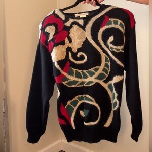 Vintage Abstract Print Sweater